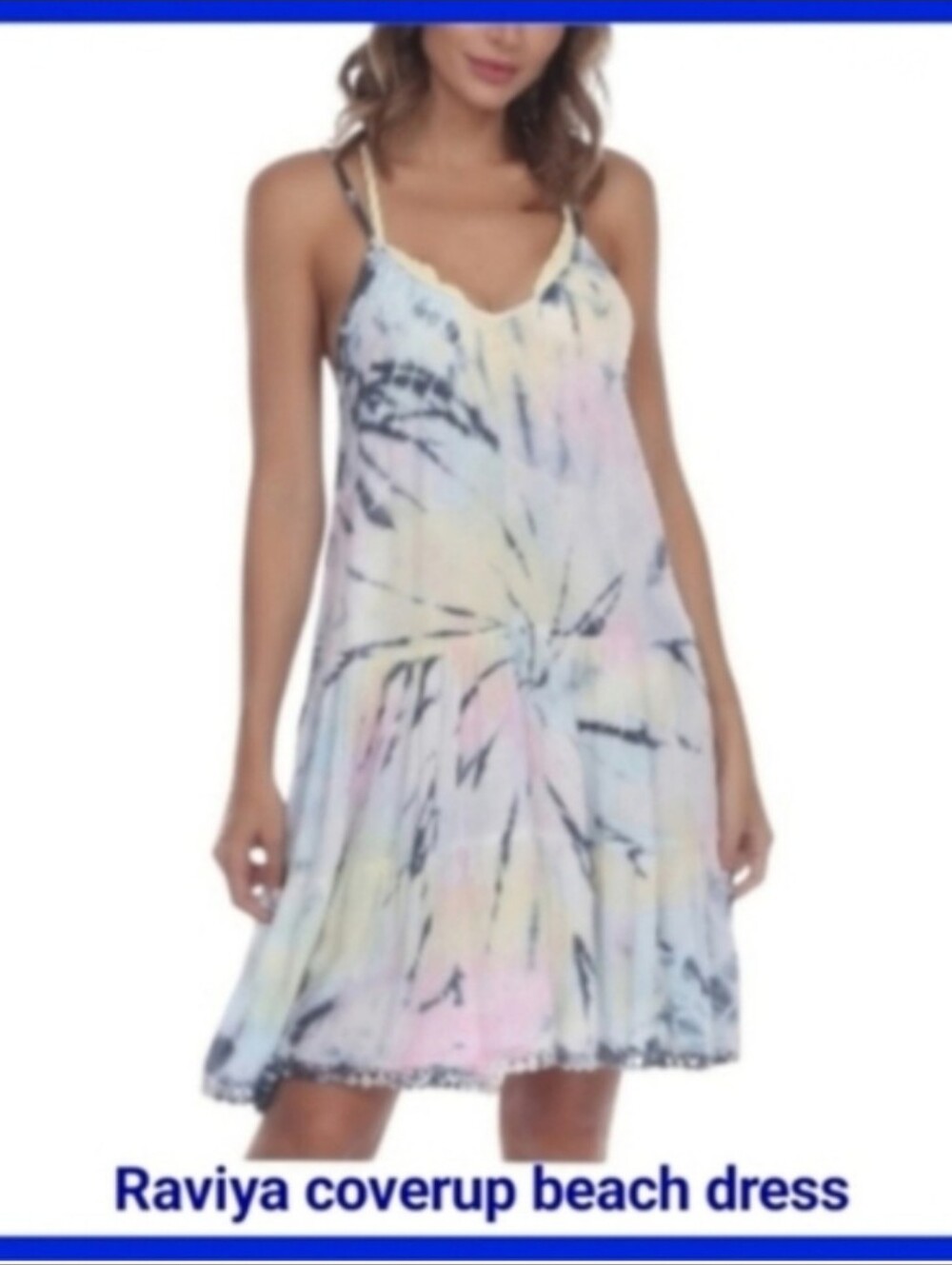 Raviya Pastel Tie-Dye Spaghetti Strap Beach Dress Sun Dress Coverup
